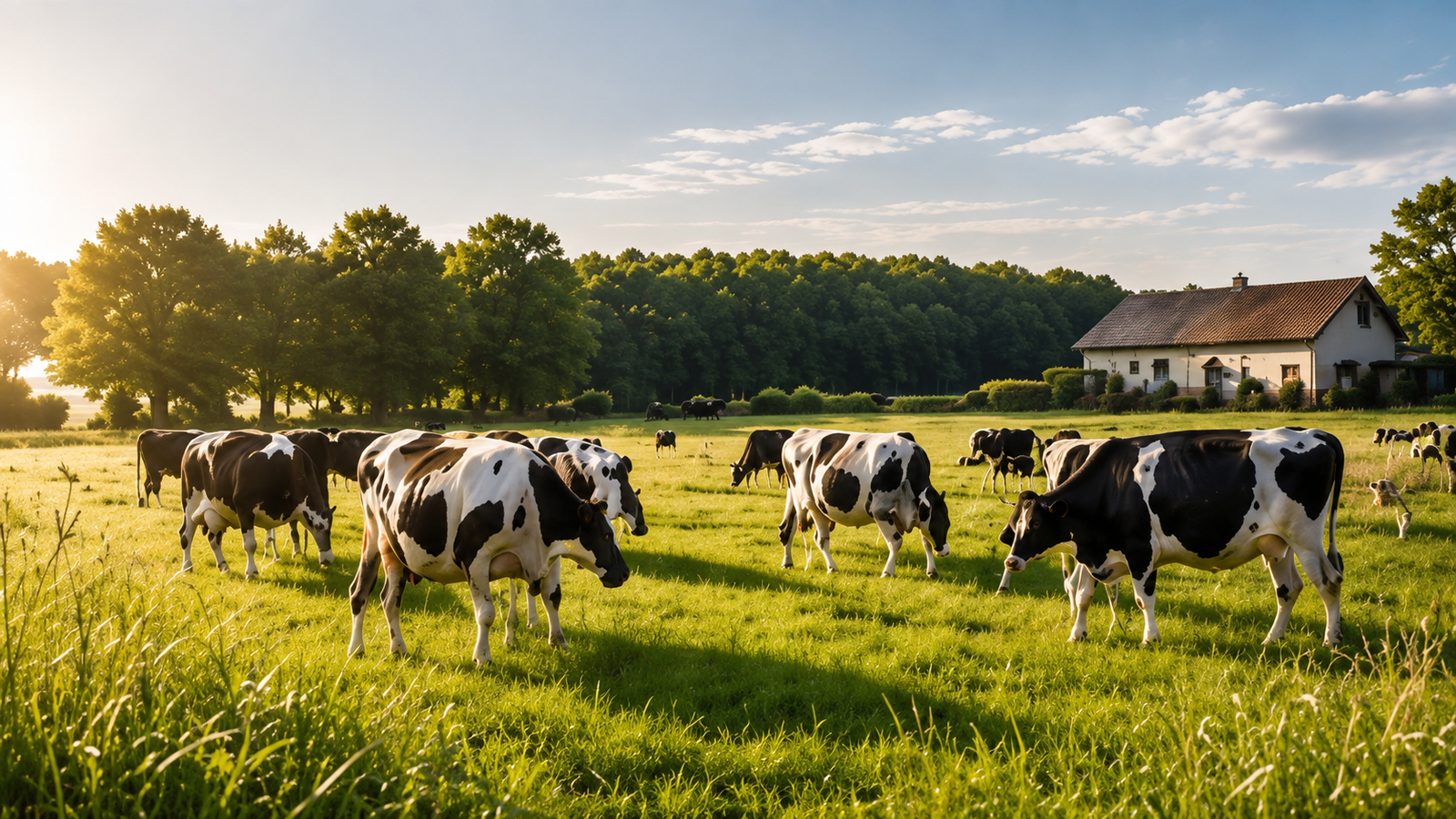 Mammae Lac dairy farm with cows